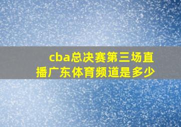 cba总决赛第三场直播广东体育频道是多少