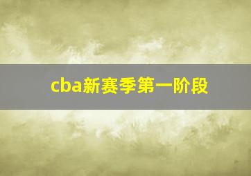 cba新赛季第一阶段