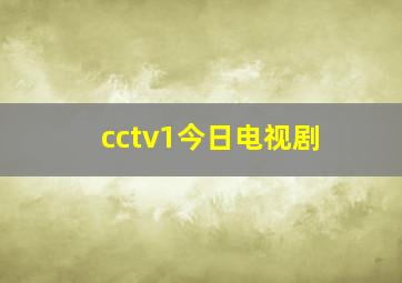 cctv1今日电视剧