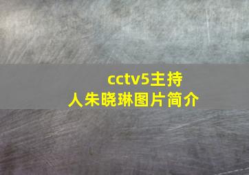 cctv5主持人朱晓琳图片简介