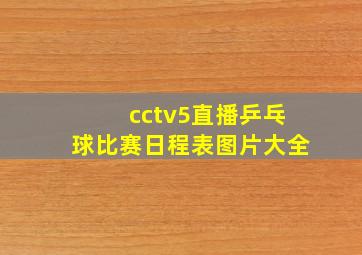 cctv5直播乒乓球比赛日程表图片大全