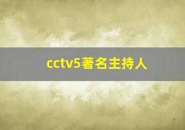 cctv5著名主持人