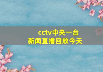 cctv中央一台新闻直播回放今天