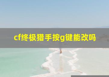 cf终极猎手按g键能改吗