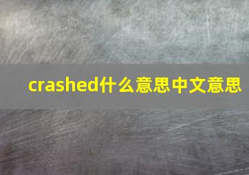 crashed什么意思中文意思