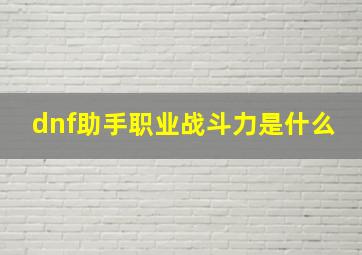 dnf助手职业战斗力是什么