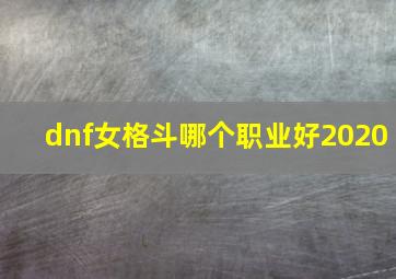 dnf女格斗哪个职业好2020