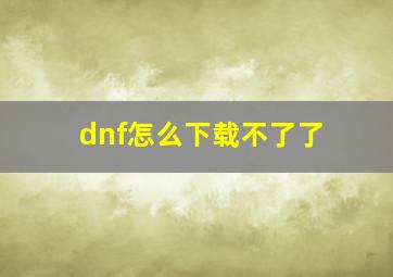 dnf怎么下载不了了