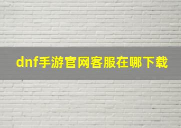 dnf手游官网客服在哪下载