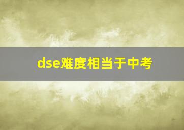 dse难度相当于中考