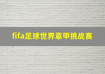 fifa足球世界意甲挑战赛