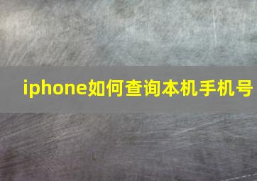 iphone如何查询本机手机号