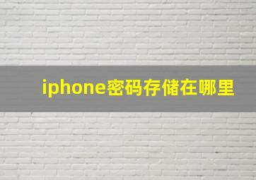 iphone密码存储在哪里