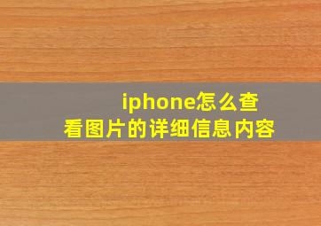 iphone怎么查看图片的详细信息内容