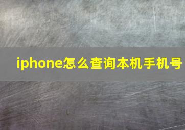 iphone怎么查询本机手机号