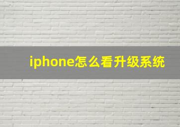 iphone怎么看升级系统