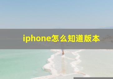 iphone怎么知道版本