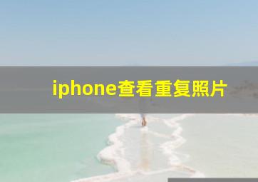 iphone查看重复照片