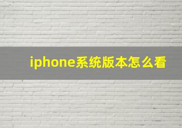 iphone系统版本怎么看