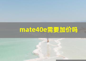 mate40e需要加价吗