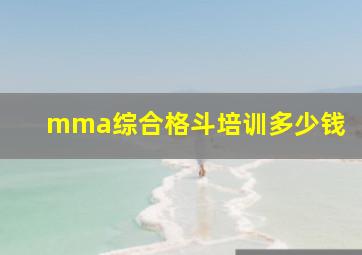 mma综合格斗培训多少钱