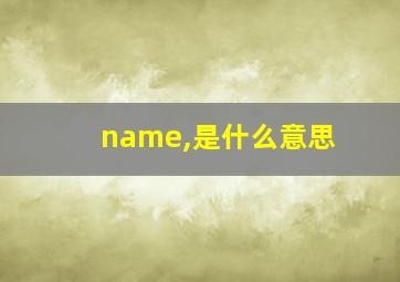 name,是什么意思