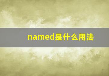 named是什么用法