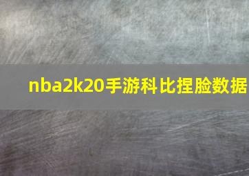 nba2k20手游科比捏脸数据