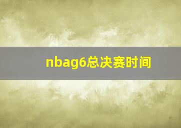 nbag6总决赛时间