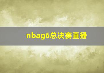 nbag6总决赛直播