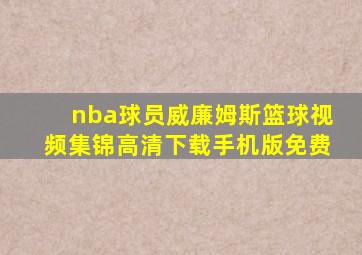 nba球员威廉姆斯篮球视频集锦高清下载手机版免费