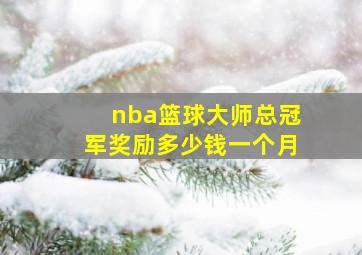 nba篮球大师总冠军奖励多少钱一个月