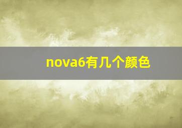 nova6有几个颜色