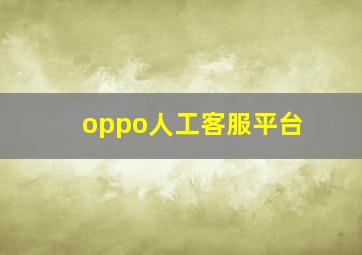 oppo人工客服平台