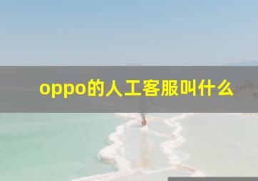 oppo的人工客服叫什么