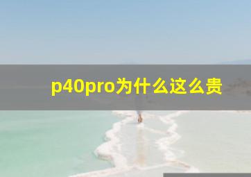 p40pro为什么这么贵