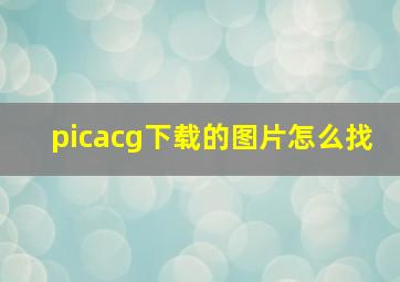 picacg下载的图片怎么找