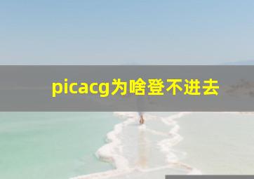 picacg为啥登不进去