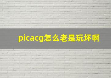 picacg怎么老是玩坏啊