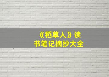 《稻草人》读书笔记摘抄大全