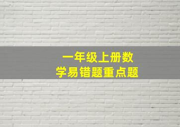 一年级上册数学易错题重点题