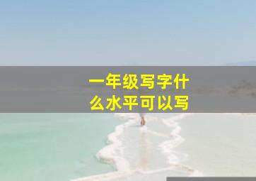 一年级写字什么水平可以写