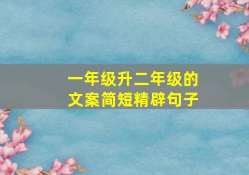 一年级升二年级的文案简短精辟句子