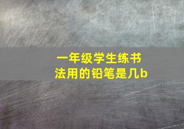 一年级学生练书法用的铅笔是几b