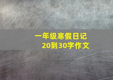 一年级寒假日记20到30字作文