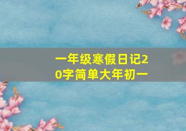 一年级寒假日记20字简单大年初一