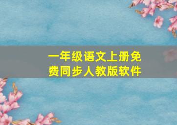 一年级语文上册免费同步人教版软件