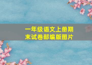 一年级语文上册期末试卷部编版图片