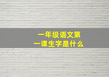 一年级语文第一课生字是什么