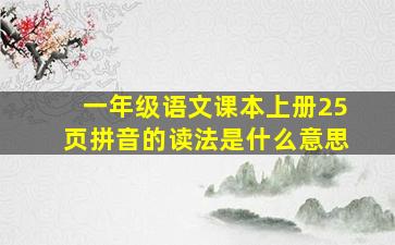 一年级语文课本上册25页拼音的读法是什么意思